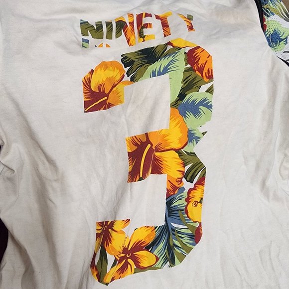 8ighth Dstrkt men's beige tshirt floral removeable sleeves Large G8EZWY - Picture 3 of 11